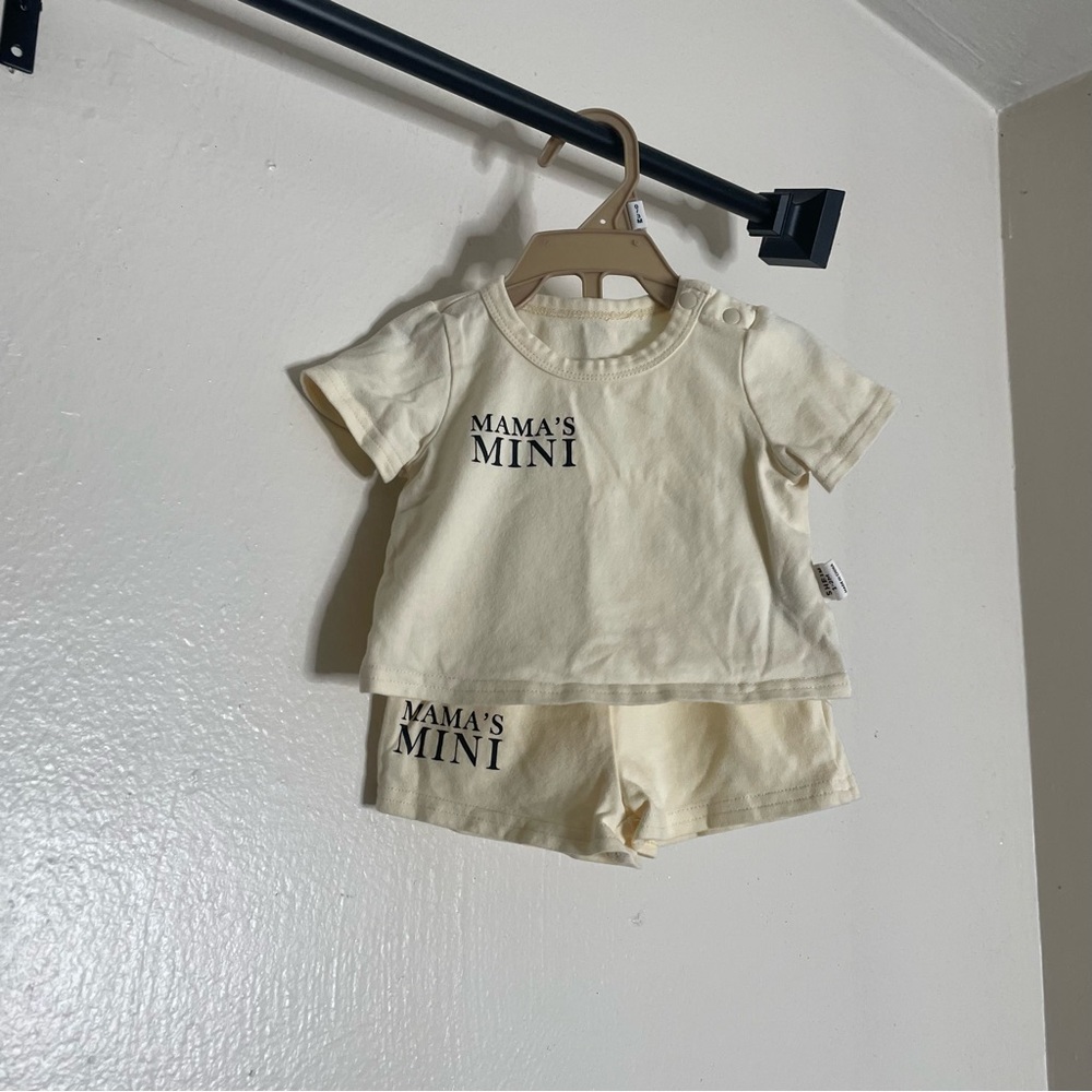 SHEIN Baby Girl 2 Piece Set | “Mama’s Mini” Top & Shorts | 1-3M
